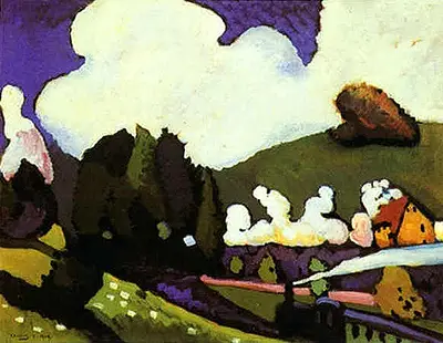 Landscape with a Steam Locomotive Wassily Kandinsky